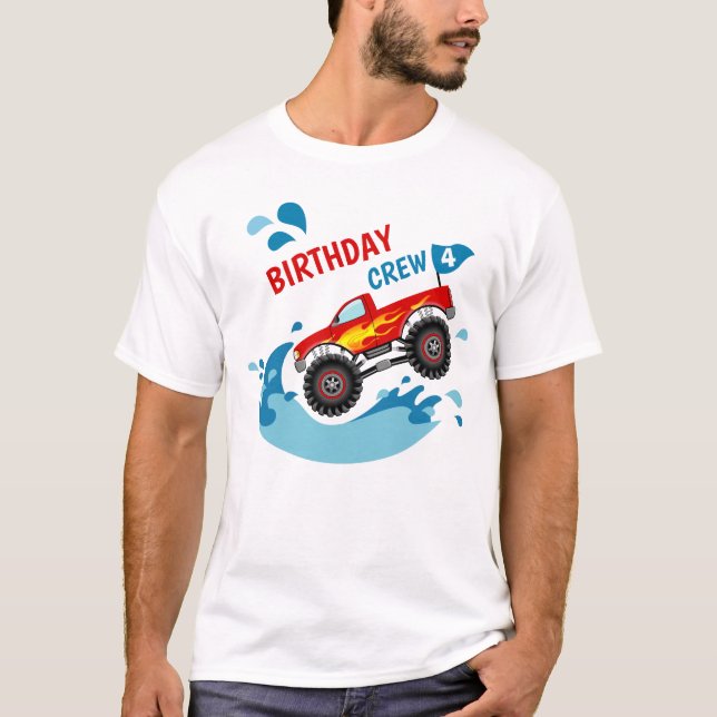 Camiseta del equipo del cumpleaños de la fiesta en (Anverso)