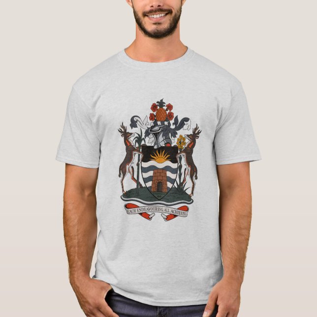 Camiseta del escudo de armas de Antigua y de (Anverso)