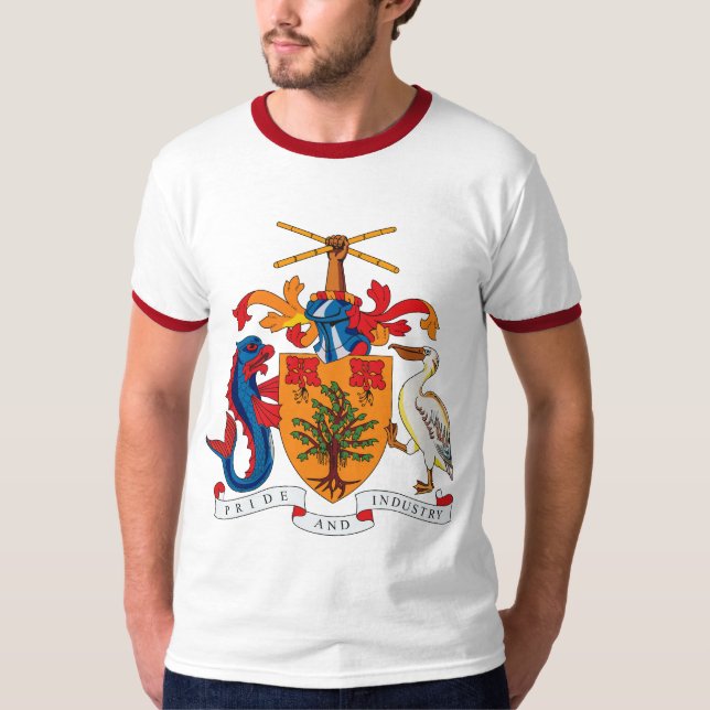 Camiseta del escudo de armas de Barbados (Anverso)