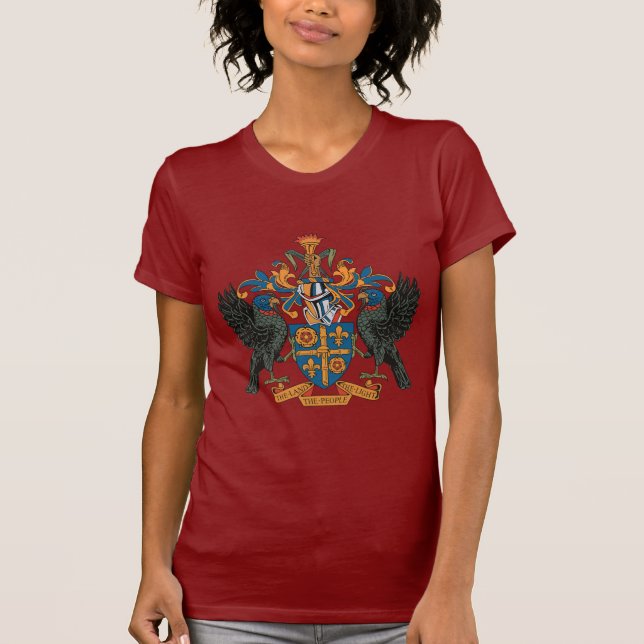 Camiseta del escudo de armas de St Lucia (Anverso)
