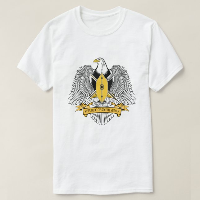 Camiseta del escudo de armas de Sudán del sur (Diseño del anverso)