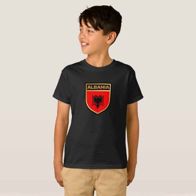 Camiseta del Escudo de la Bandera de Albania (Anverso completo)