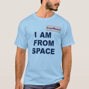 Camiseta del espacio del personalizado "soy"