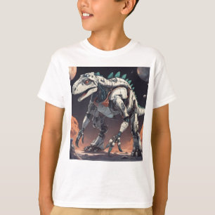 Camiseta del espacio exterior de Dinosaur Robot