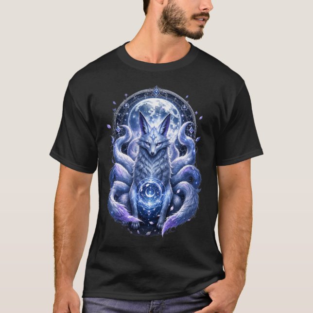 Camiseta del Espíritu Lunar Kitsune Celestial | Ja (Anverso)