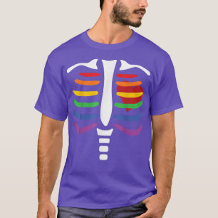Camiseta del esqueleto arcoiris LGBT