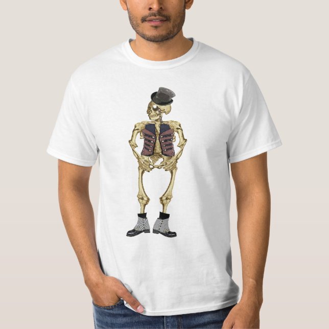Camiseta del esqueleto de Halloween para el hombre (Anverso)