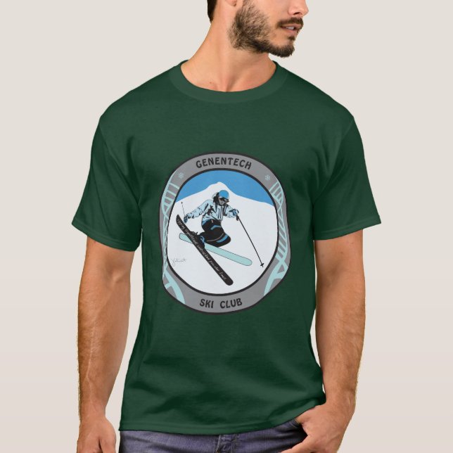 Camiseta del esquí de Genentech y del club de la (Anverso)