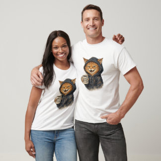 Camiseta del estado de ánimo del gato del café