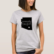 Camiseta del estado de Arizona Nacido y Criado