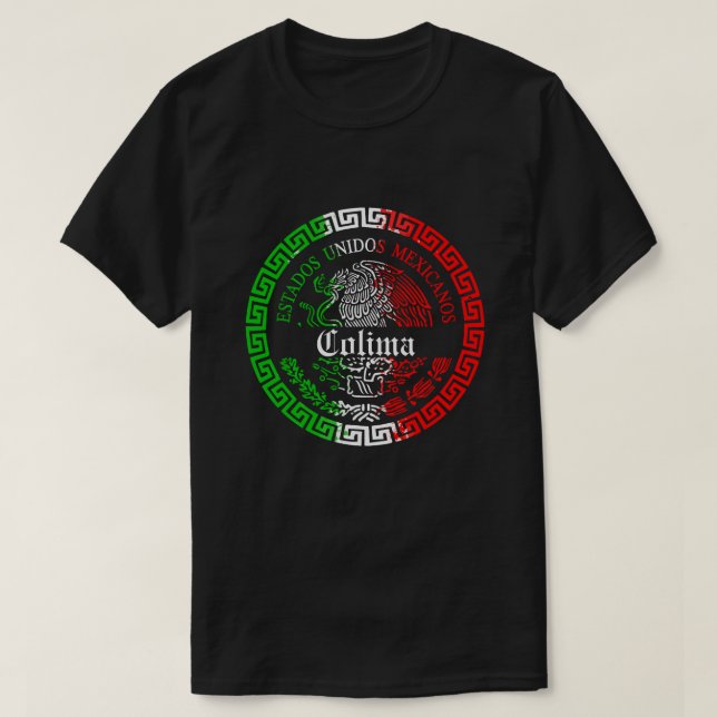 Camiseta del estado de Colima México emblema (Diseño del anverso)