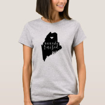Camiseta del estado de Maine Nacido y Criado