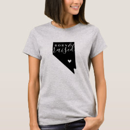Camiseta del estado de Nevada Nacido y Criado