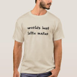 CAMISETA DEL FABRICANTE DEL LATKE DE JÁNUCA<br><div class="desc">EL MEJOR FABRICANTE DEL LATKE DE ESTE MUNDO PUEDE SER LLEVADO CON EL ORGULLO JUDÍO POR JÁNUCA Y TODO EL AÑO.  ¡UN QUÉ GRAN REGALO DE CHANUKAH PARA EL COCINERO!</div>