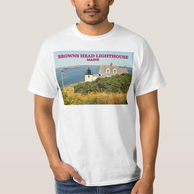 Camiseta del Faro de Browns Head, Maine (Anverso)