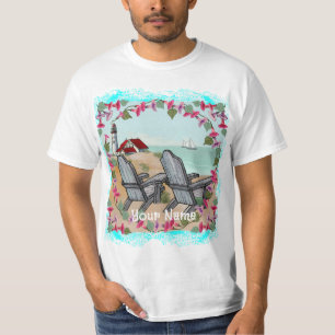 Camiseta del faro de Floral Noon