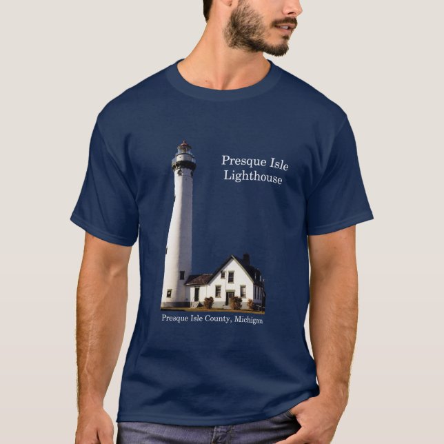 Camiseta del faro de la Isla Presque oscura (Anverso)