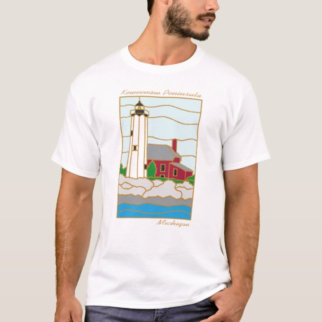 Camiseta del faro de la península de Keweenaw (Anverso)