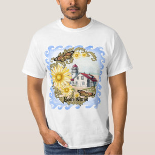 Camiseta del faro de mariposa