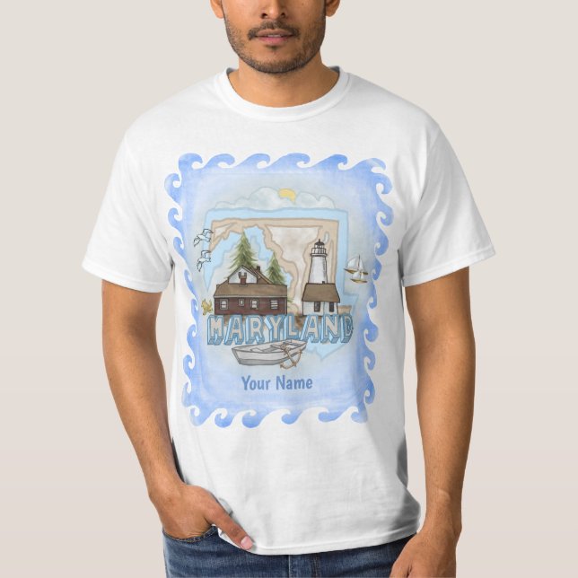Camiseta del faro de Maryland (Anverso)