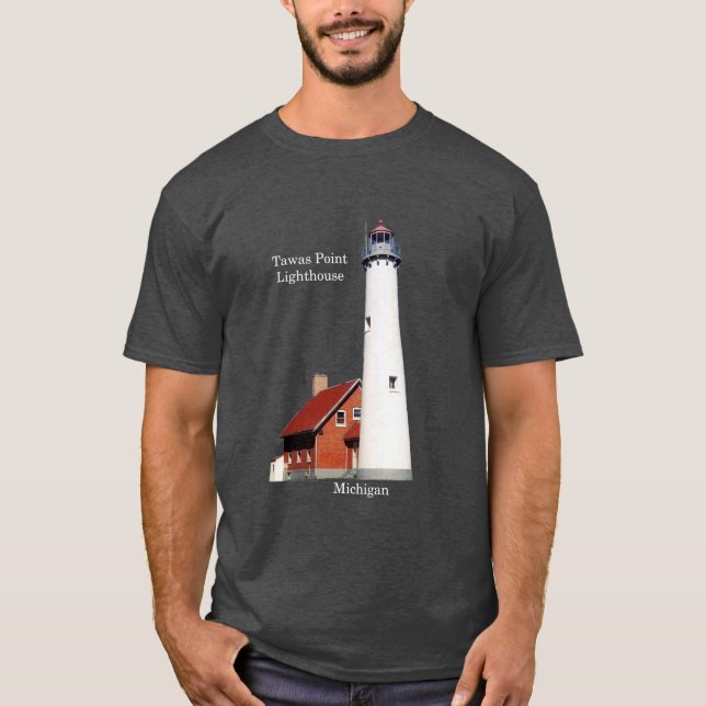 Camiseta del faro de Tawas Point oscura (Anverso)
