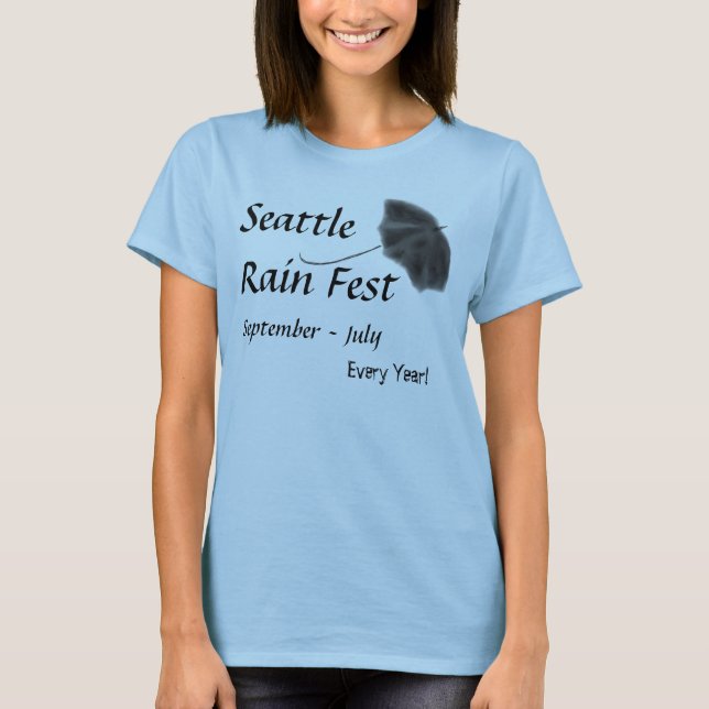 camiseta del Fest de la lluvia de Seattle (Anverso)