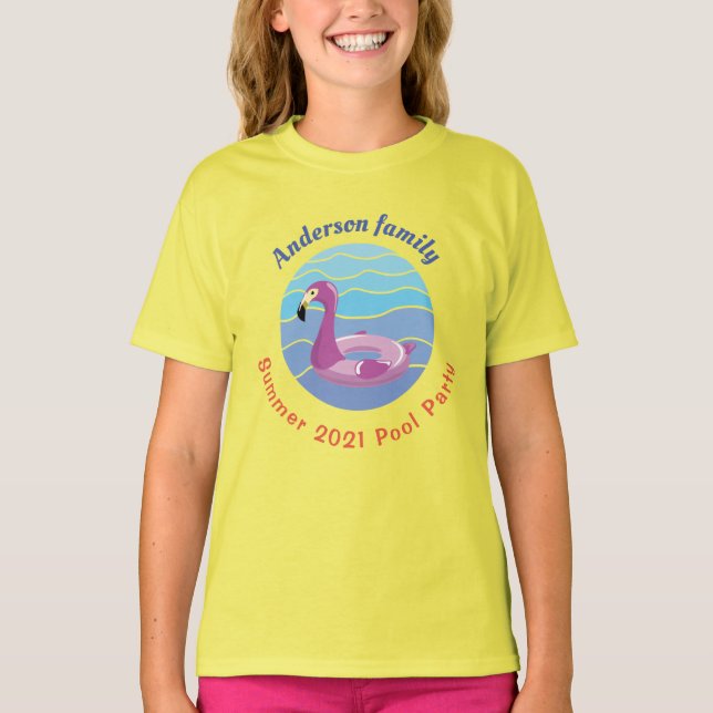 Camiseta del Fiesta de la piscina personalizada (Anverso)