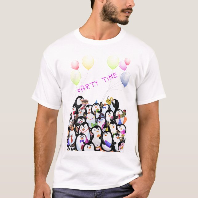 Camiseta del Fiesta de los pingüinos feliz (Anverso)