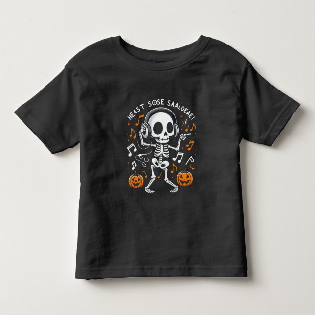 Camiseta del Fiesta musical de Halloween con esque (Anverso)