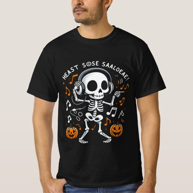 Camiseta del Fiesta musical de Halloween con esque (Anverso)