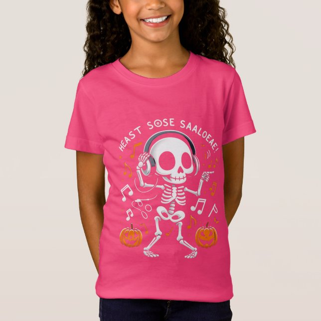 Camiseta del Fiesta musical de Halloween con esque (Anverso)