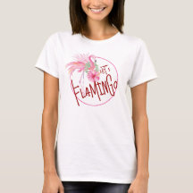 Camiseta Del Fiesta Tropical Rosa Flamingo T