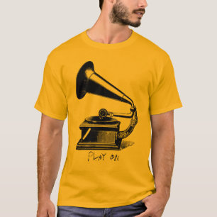 Camiseta del fonógrafo del vintage