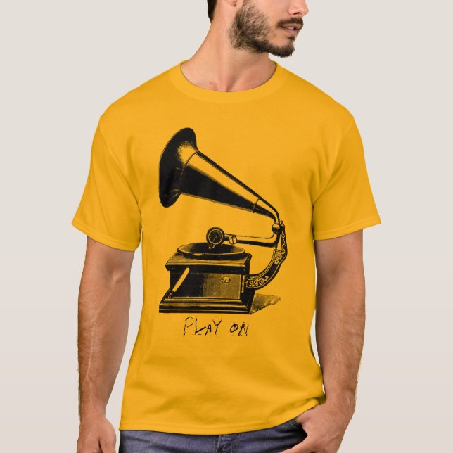 Camiseta del fonógrafo del vintage (Anverso)