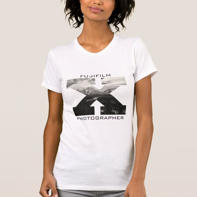 Camiseta del fotógrafo de Fujifilm X de la mujer (Anverso)
