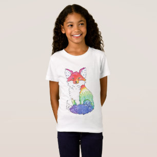 Camiseta del Fox del arco iris de los chicas