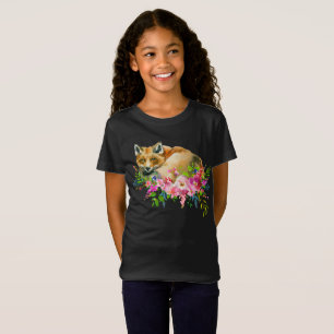 Camiseta del Fox rojo y del chica floral de la