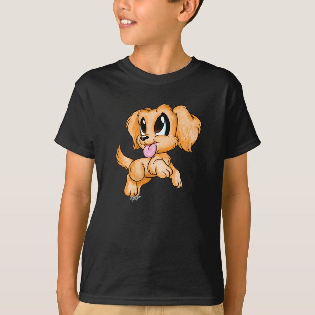 Camiseta del fútbol del golden retriever del niño (Anverso)
