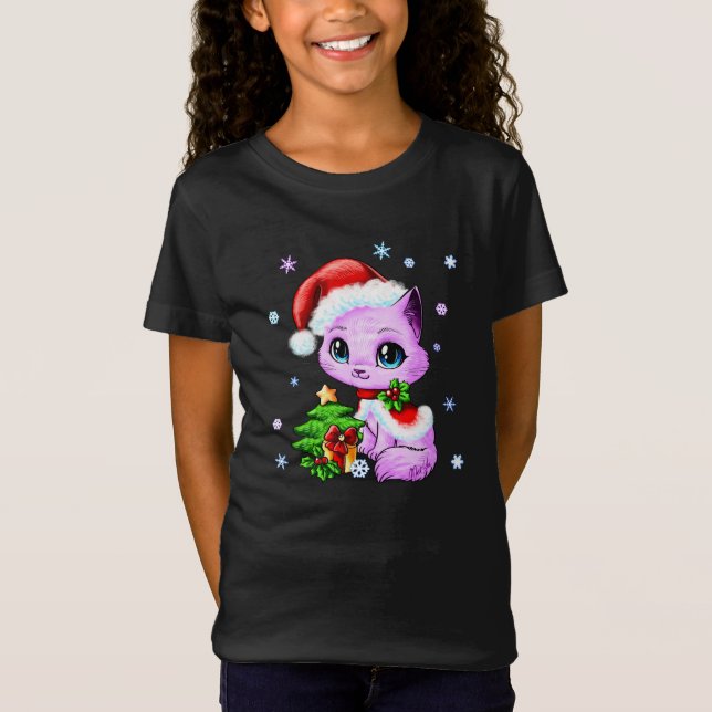 Camiseta del fútbol del navidad del chica dibujado (Anverso)