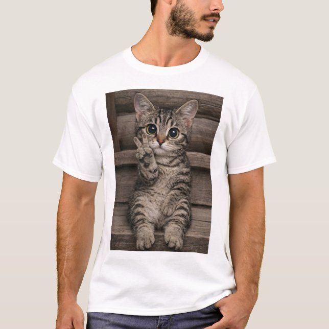 Camiseta del gatito de la paz Tinsel (Anverso)