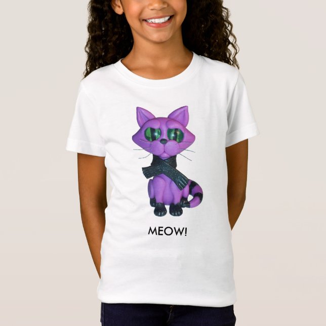 Camiseta del gatito de los chicas (Anverso)
