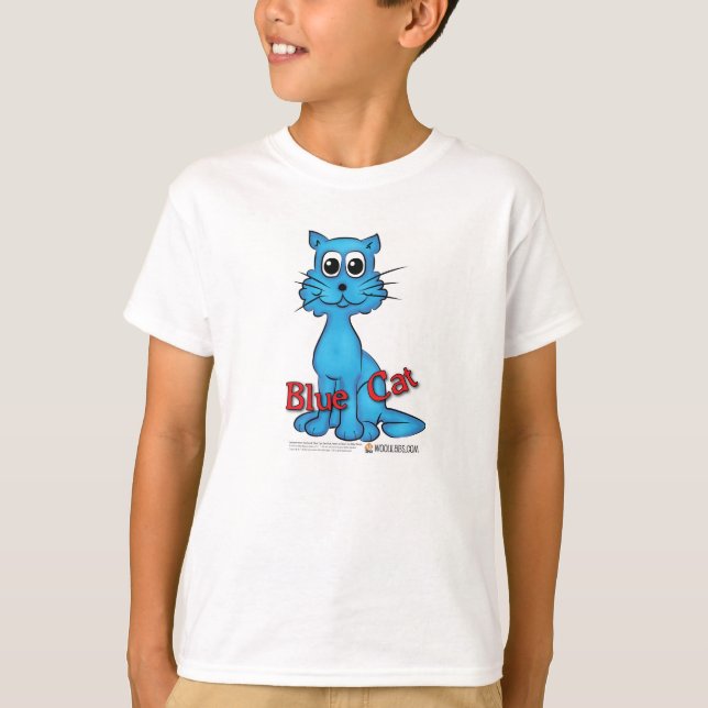 Camiseta del gato azul del libro rojo del gato (Anverso)