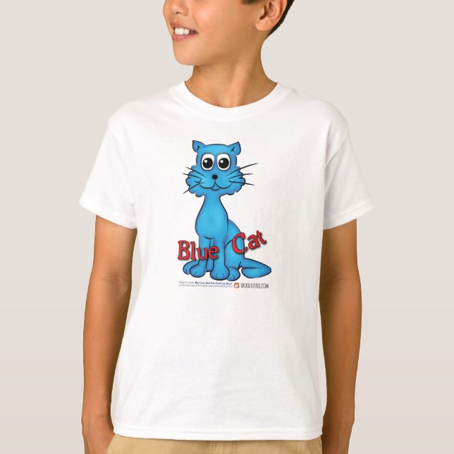 Camiseta del gato azul del libro rojo del gato (Anverso)