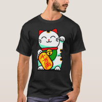 Camiseta del gato convulsionado (maneki-neko)