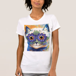 Camiseta del gato de la flor