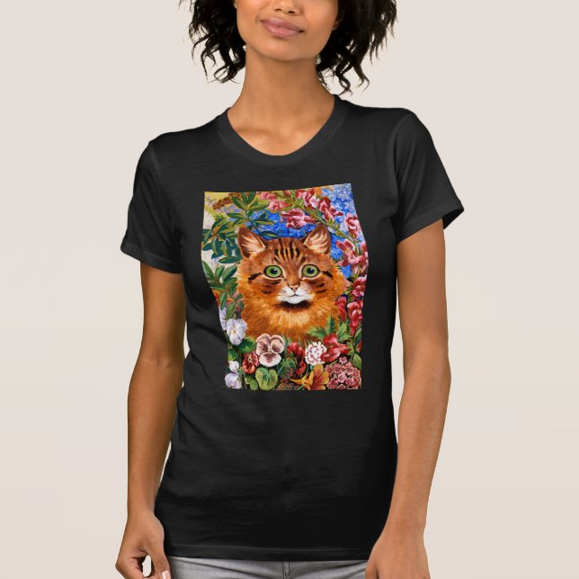 Camiseta del gato de la flor de Louis Wain del (Anverso)