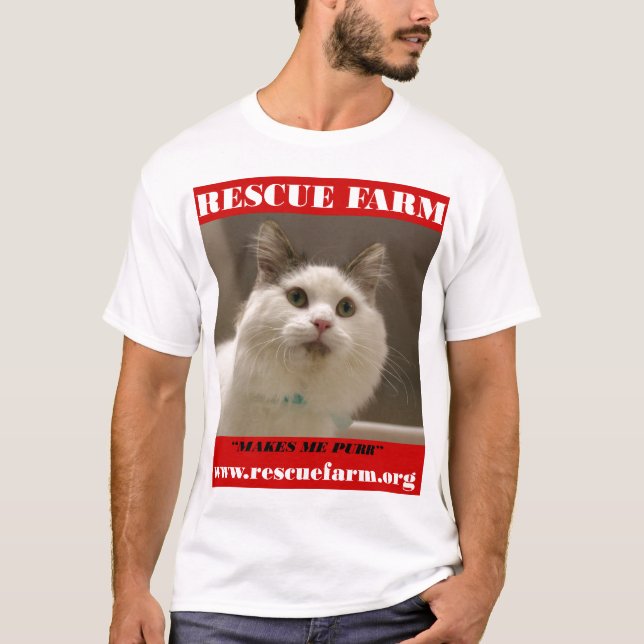 Camiseta del gato de la granja del rescate (Anverso)