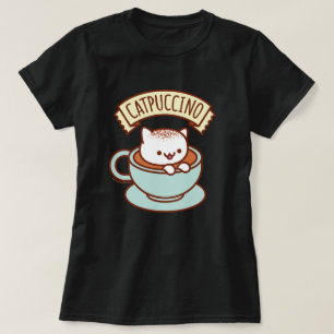 Camiseta del gato de las mujeres - "CATPUCCINO "