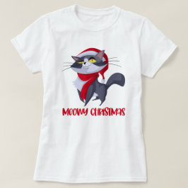 Camiseta del gato de Merry Meowy Navidades