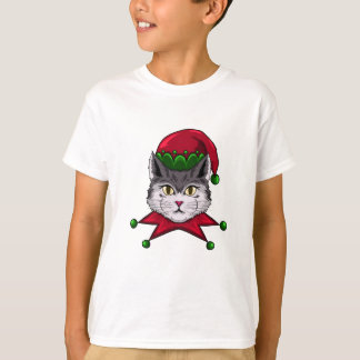 Camiseta del gato de navidades divertidos